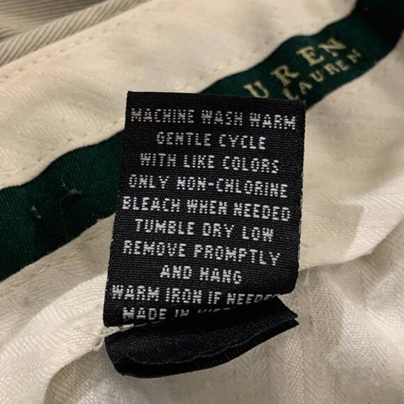 Lauren Ralph Lauren 36W 32L Pleated Front Chino Khaki Tan Casual Cuffed Pants - Picture 6 of 6